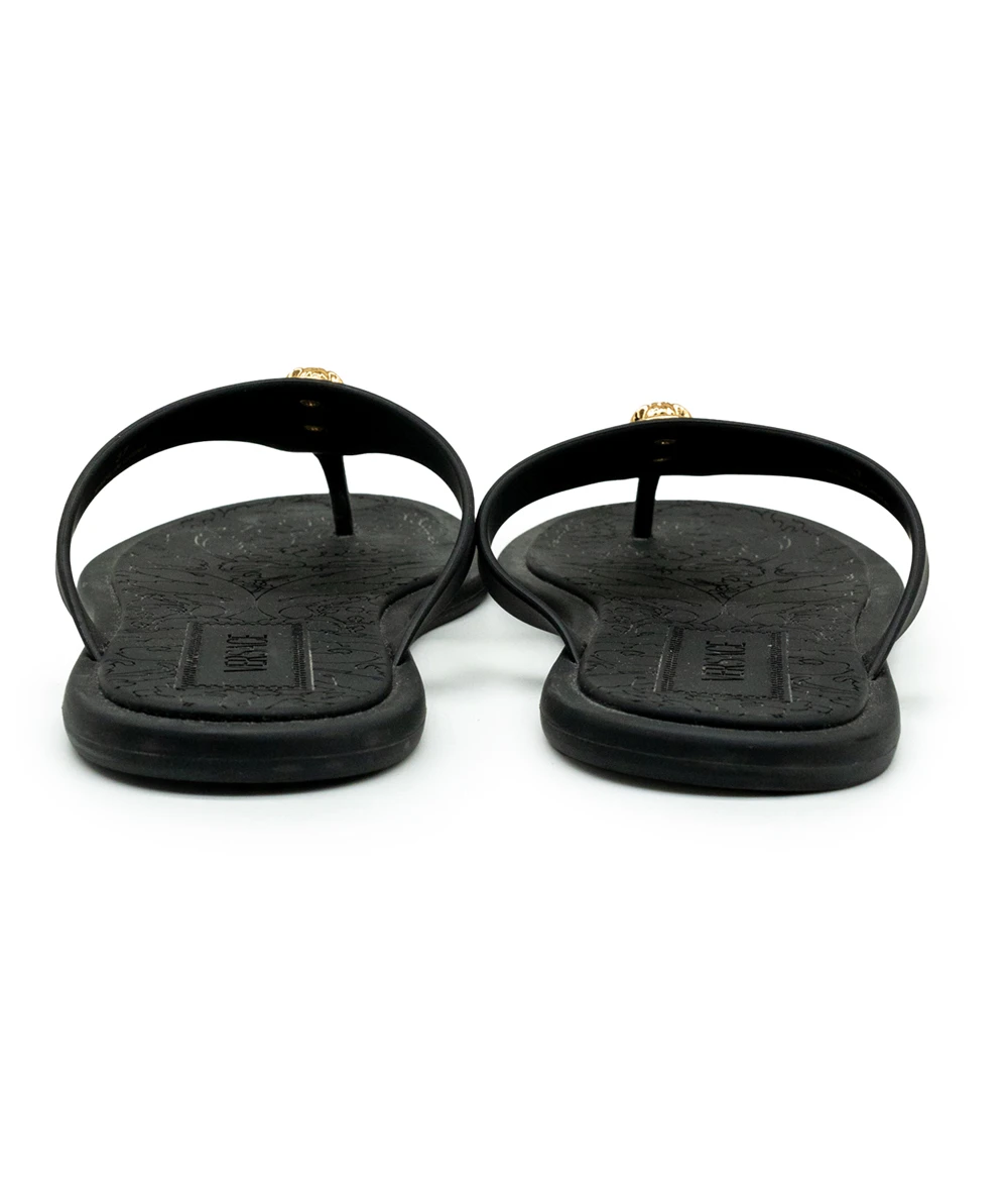 Versace Size 37 Alia Rubber Sandals in Black