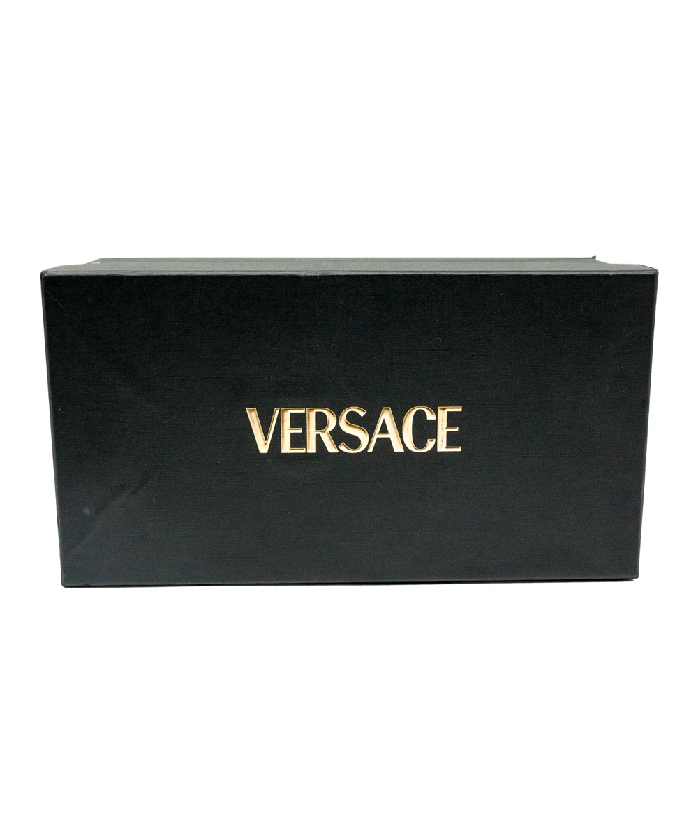 Versace Size 37 Alia Rubber Sandals in Black