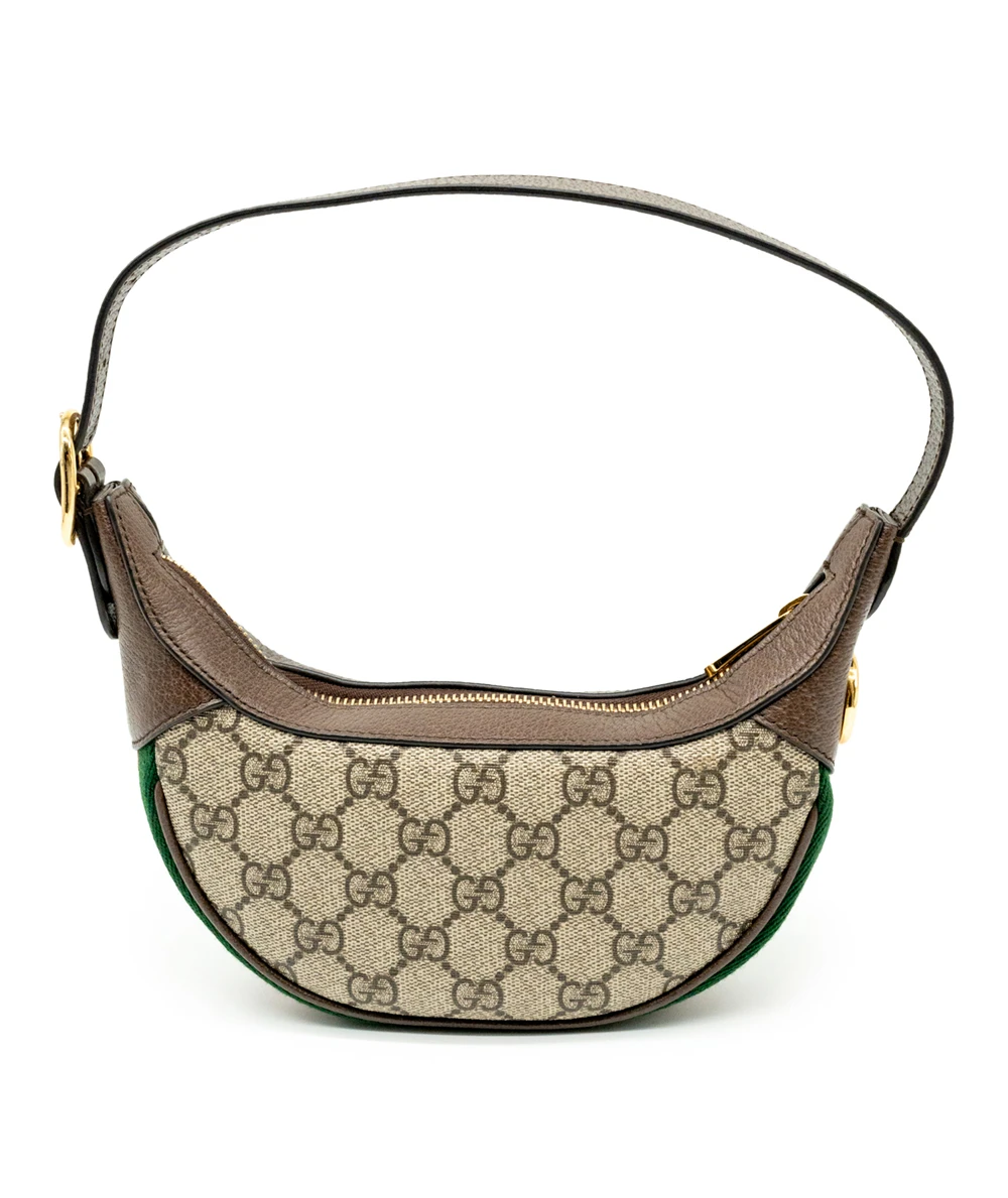 Gucci Beige/Brown GG Supreme Canvas and Leather Mini Ophidia Bag