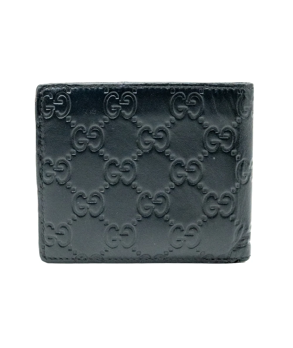 Gucci Black Gucissima Leather GG Bifold Wallet