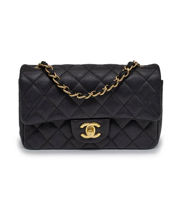 Chanel Classic Black Caviar Mini Bag with Gold Hardware