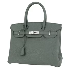 Hermes Birkin 30 Togo Vert Amandes Silver Hardware Hermes Handbag