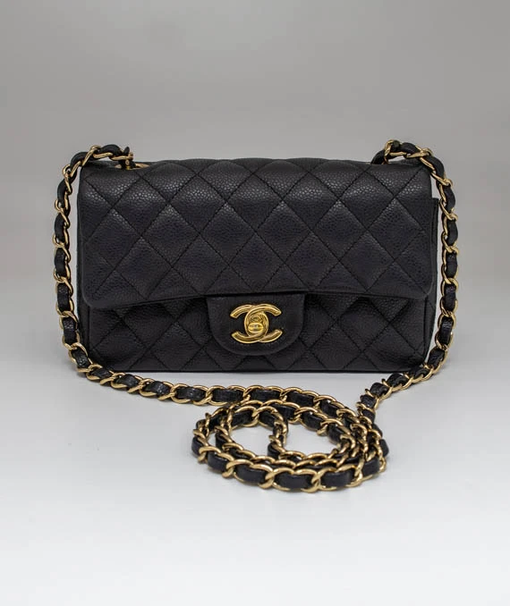 Chanel Classic Black Caviar Mini Bag with Gold Hardware