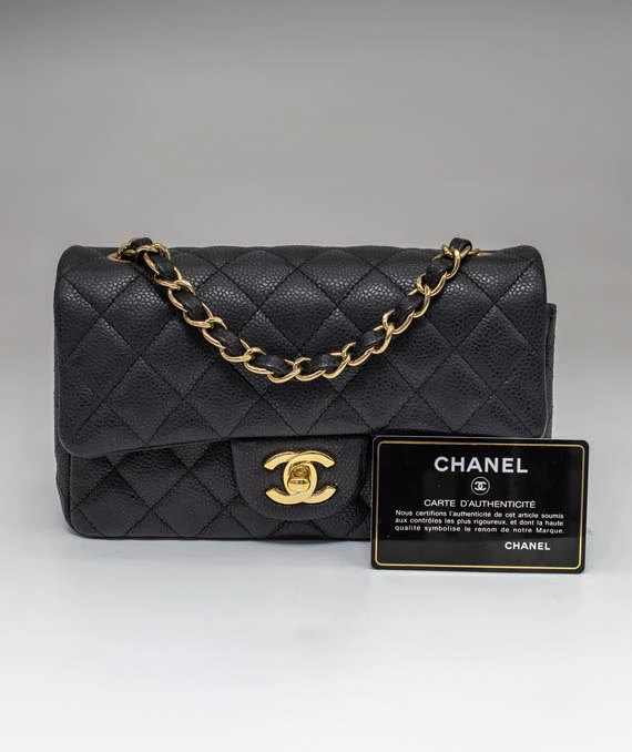 Chanel Classic Black Caviar Mini Bag with Gold Hardware