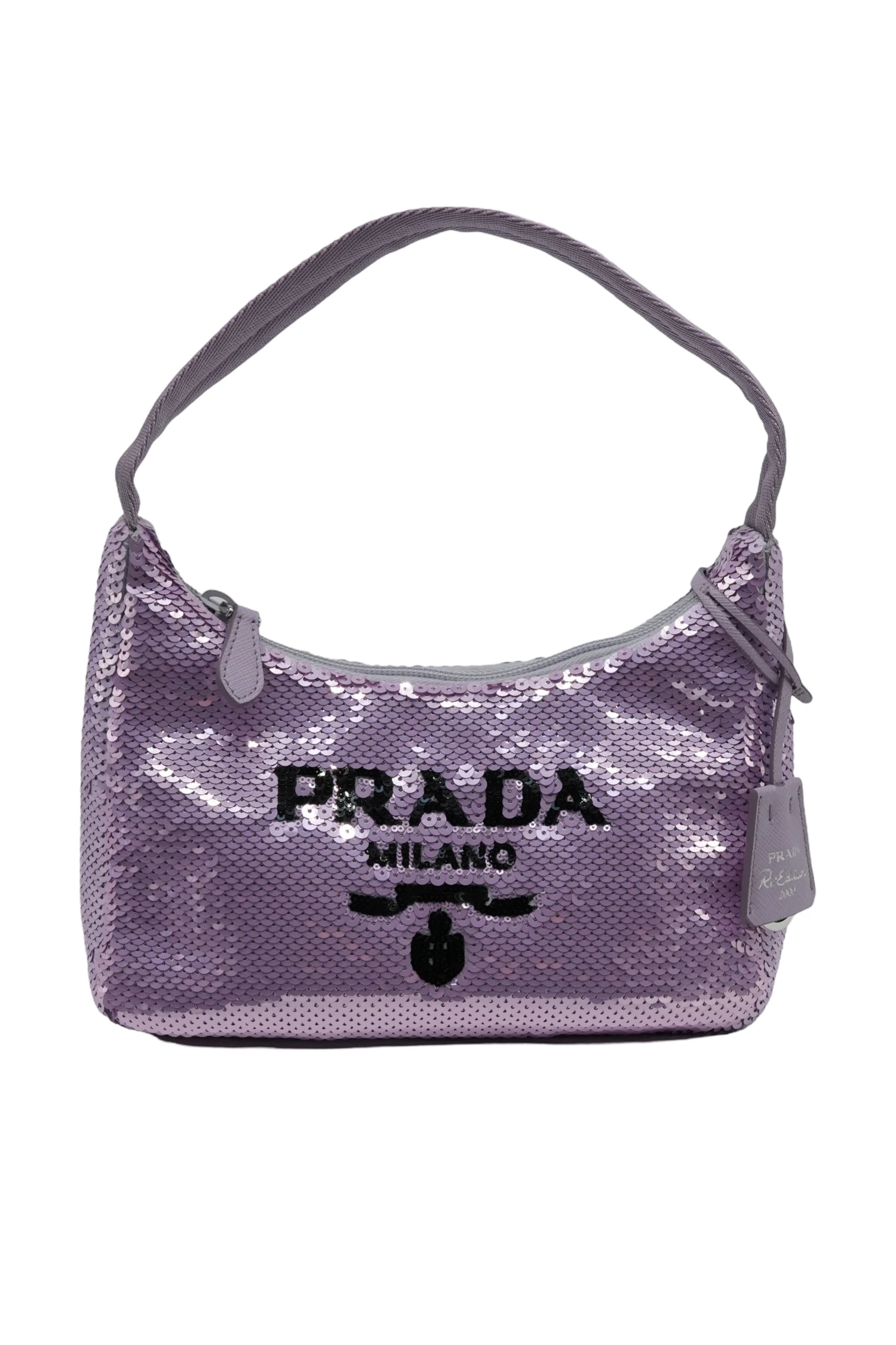 Prada Purple Paillettes Sequin Mini Re-edition Bag