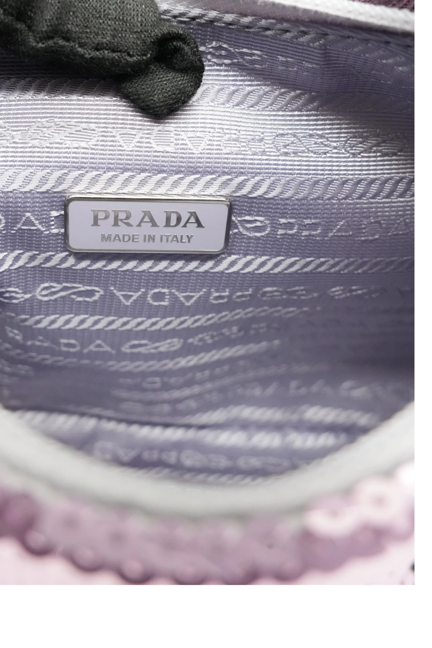 Prada Purple Paillettes Sequin Mini Re-edition Bag