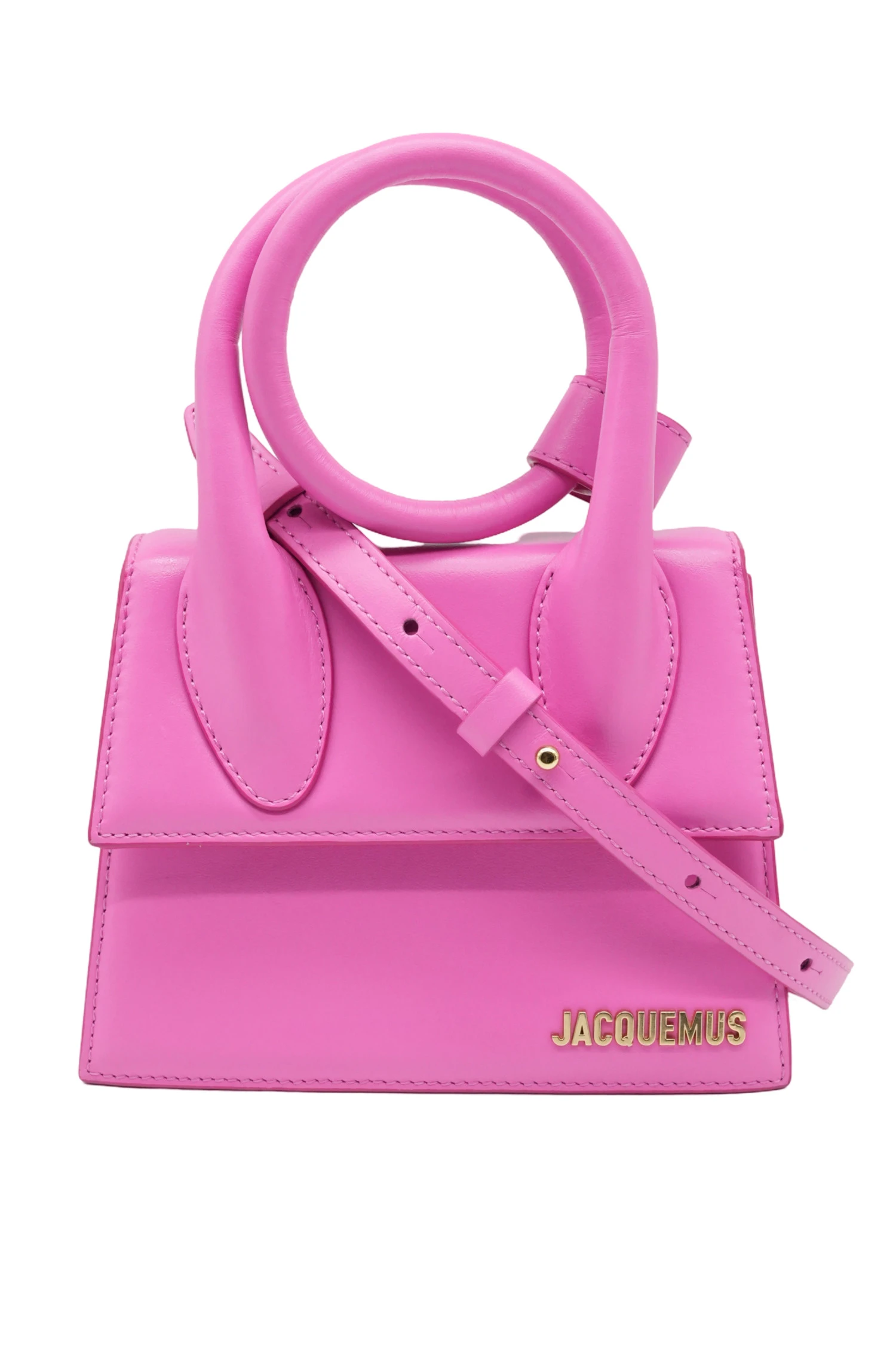 JACQUEMUS Le Chiquito Noeud Leather shoulder Bag Pink