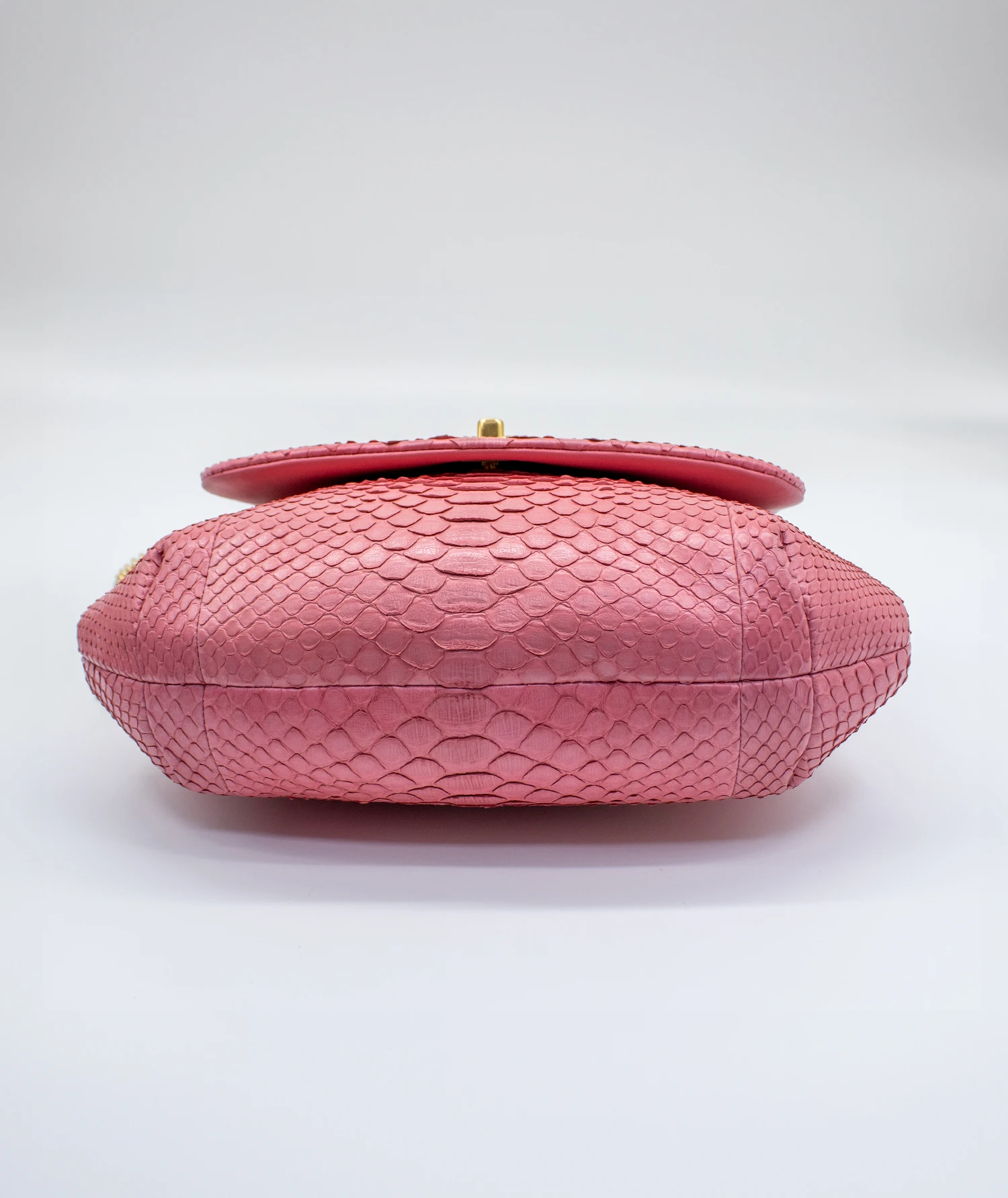 Chanel Matelasse Mini Pink Python Leather Bag with Gold Hardware