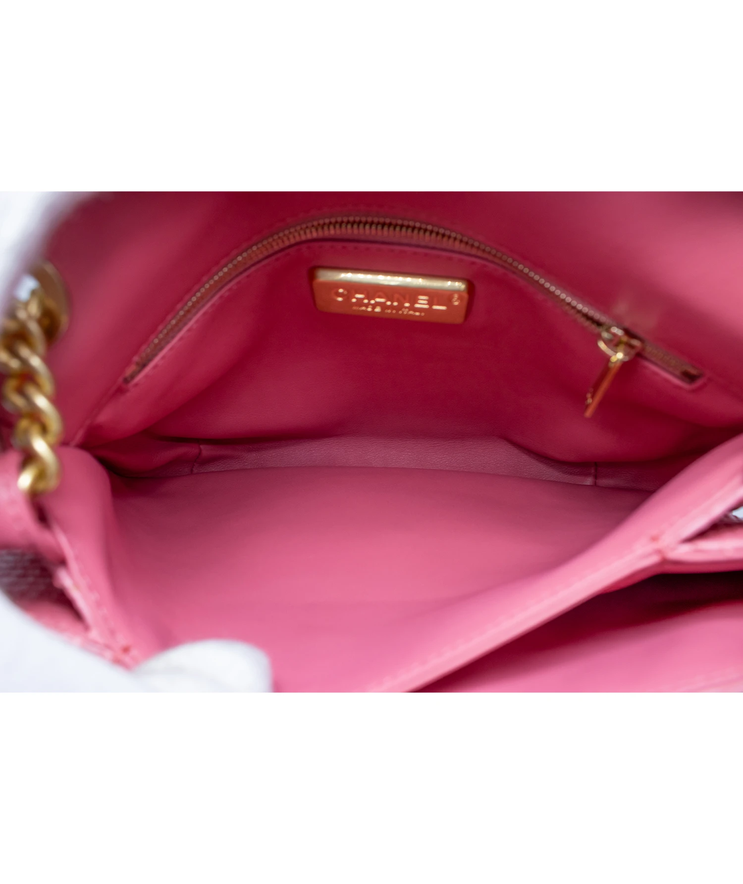 Chanel Matelasse Mini Pink Python Leather Bag with Gold Hardware