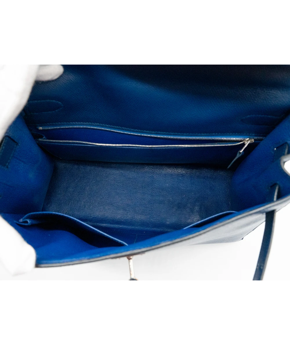 Hermes 2016 (Stamp X) Size 32 Blue De Prusse Epsom Leather Kelly Sellier Bag