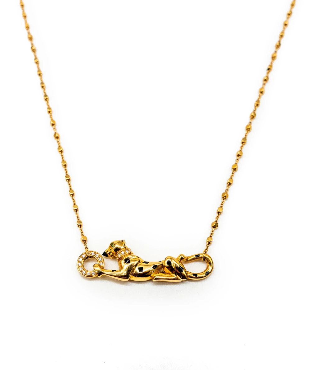 Panthère de Cartier pendant with diamonds in 18k Yellow Gold