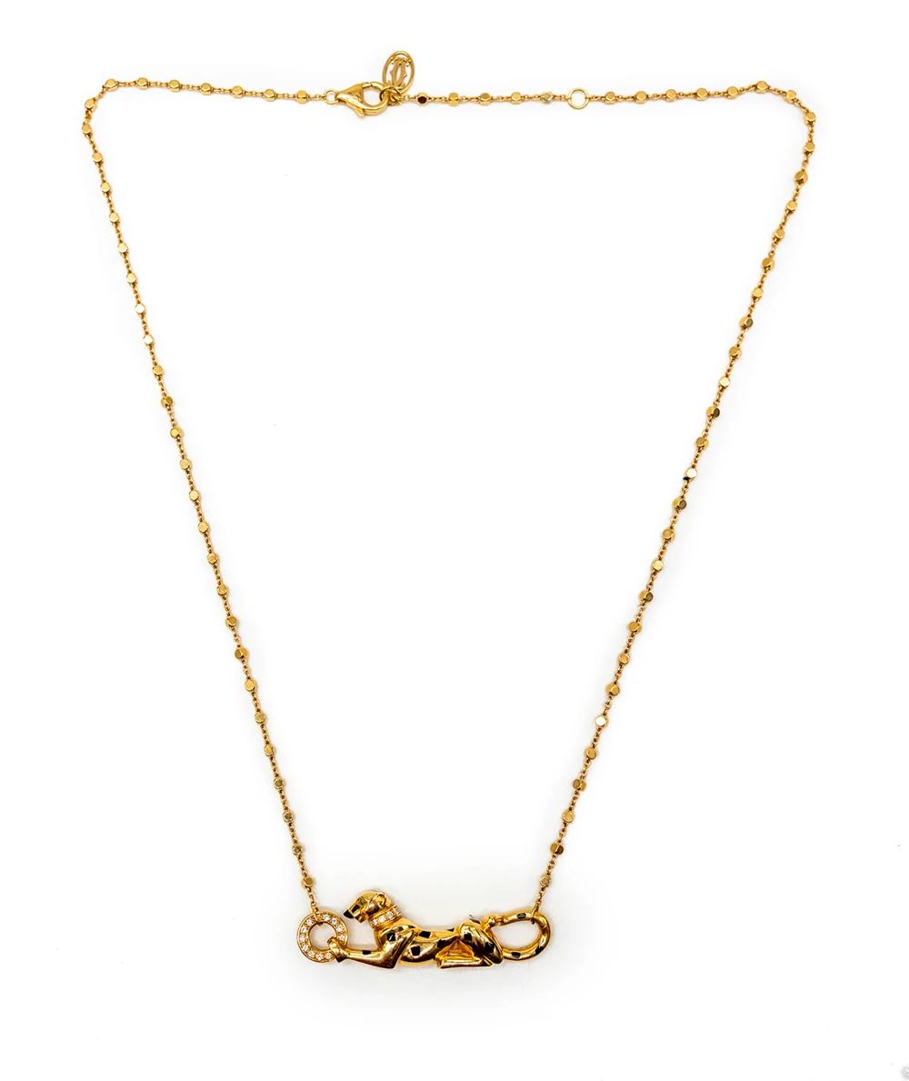 Panthère de Cartier pendant with diamonds in 18k Yellow Gold