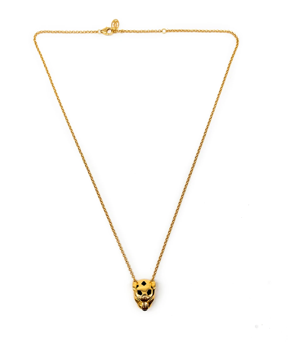 Cartier Panthère de Cartier pendant in 18k Yellow Gold with Onyx and Tsavorite Garnets