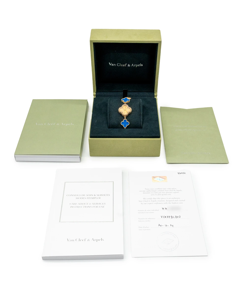 Van Cleef & Arpels Sweet Alhambra watch 18K yellow gold, Agate
