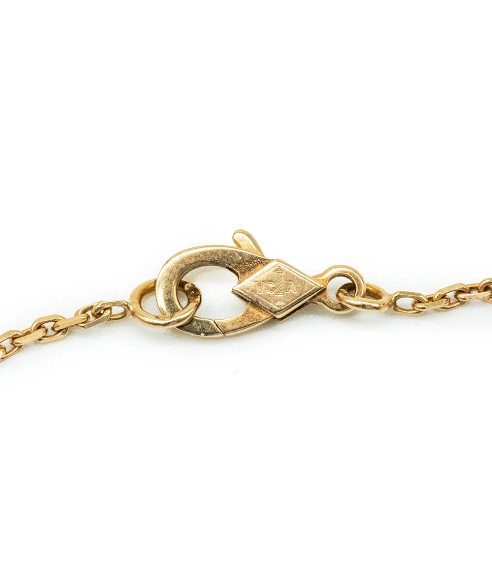 Van Cleef & Arpels Vintage Alhambra Carnelian 18K Yellow Gold Necklace