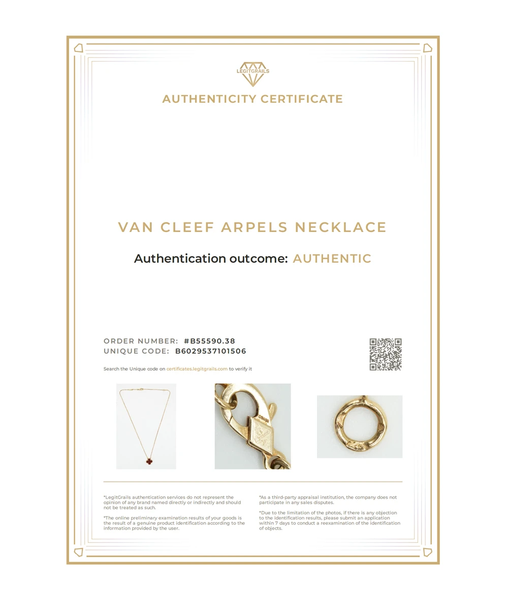 Van Cleef & Arpels Vintage Alhambra Carnelian 18K Yellow Gold Necklace