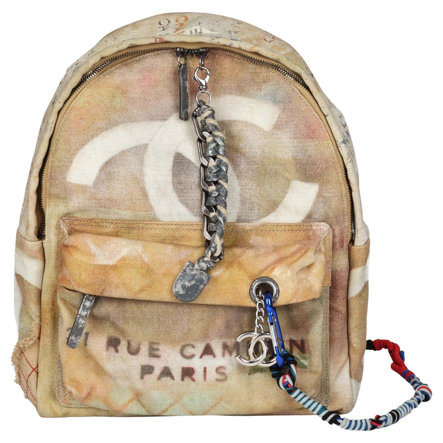Chanel Beige Multicolor Tie-Dye Canvas Graffiti Art School Backpack Ruthenium Hardware, 2014