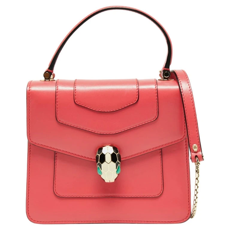 Bvlgari Serpenti Forever Mini Top Handle Bag Calf leather Pink without strap