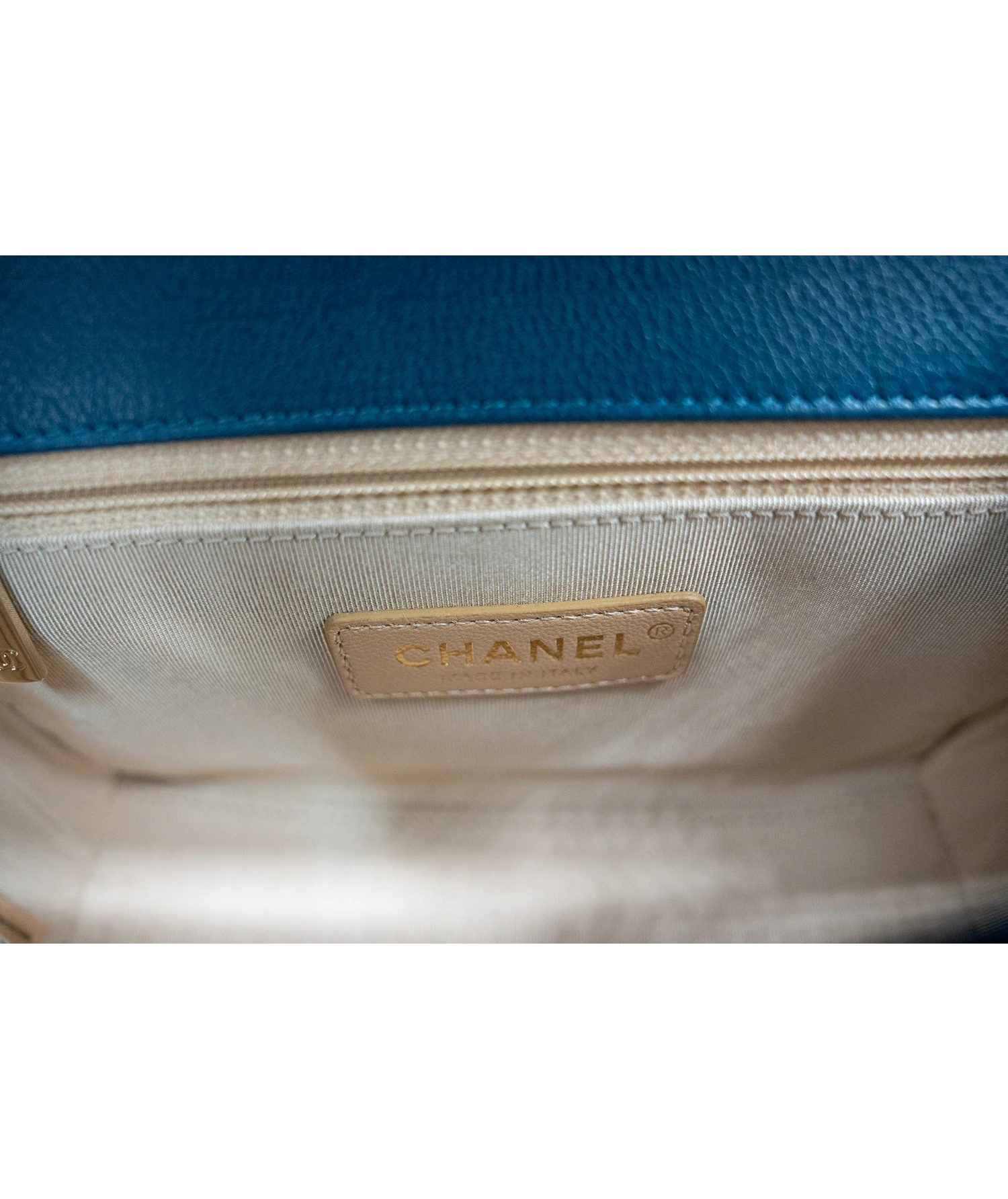 Chanel Blue Calfskin Leather Click Label Shoulder Bag