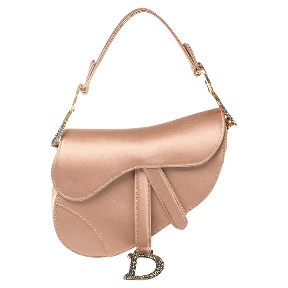 Dior Dusky Pink satin Mini Saddle bag