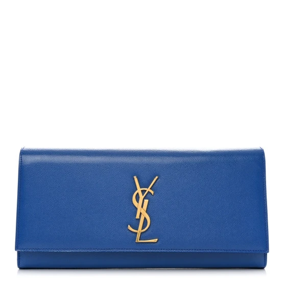 Saint Laurent Monogram Clutch Bag Turquoise