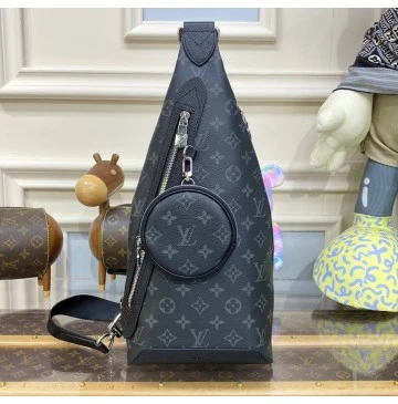 Louis Vuitton Monogram Eclipse Duo Sling Bag M30936 Black