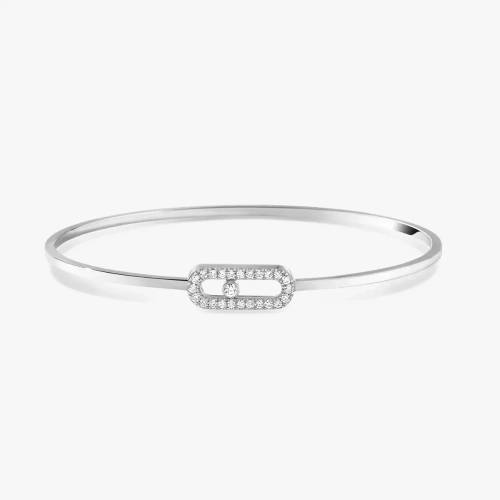 Messika XS Size Move Uno Pavé Flex White Gold and Diamond Bangle