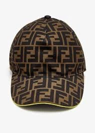 Fendi Brown FF Jacquard Fabric Baseball Cap
