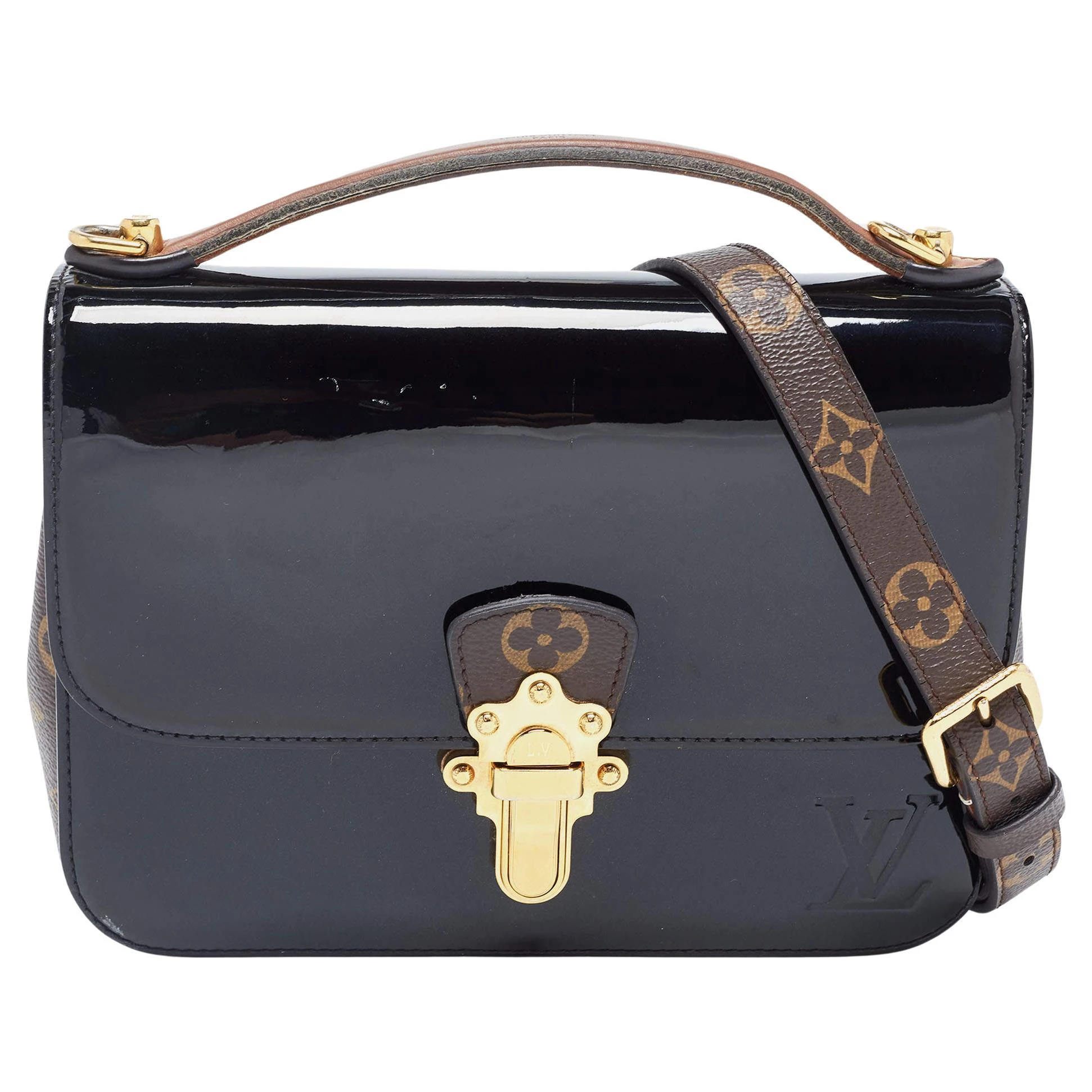 Louis Vuitton Black Vernis Leather and Monogram Canvas Cherrywood BB Bag