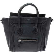 Celine Black Leather Luggage Tote