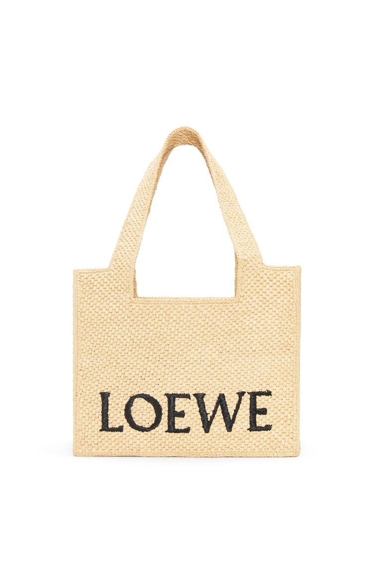 Loewe Natural Raffia Medium Font Tote