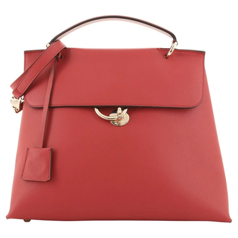 Salvatore Ferragamo Jet Set Top Handle Bag Leather Red