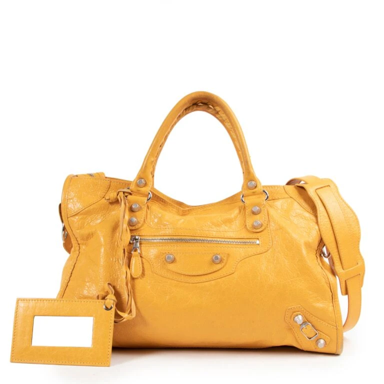 Balenciaga Yellow Leather Giant 12 Bag