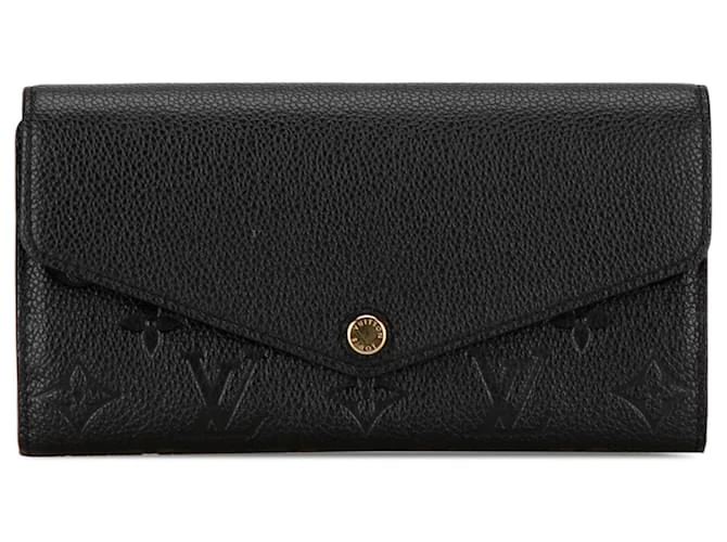 Louis Vuitton Black Monogram Empreinte Leather Sarah Wallet