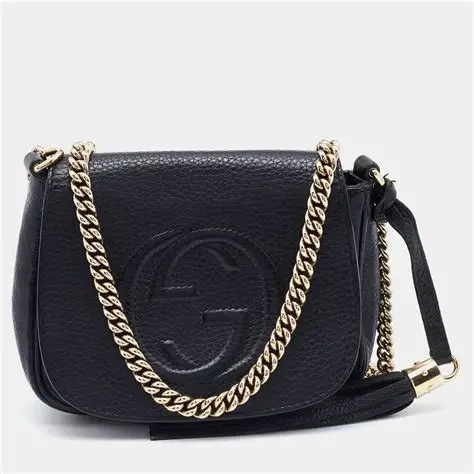 Gucci Soho Flap Chain Crossbody Black Bag