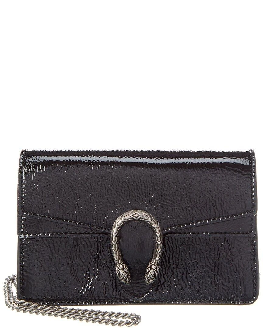 Gucci Super Mini Dionysus Bag in Patent Leather Black