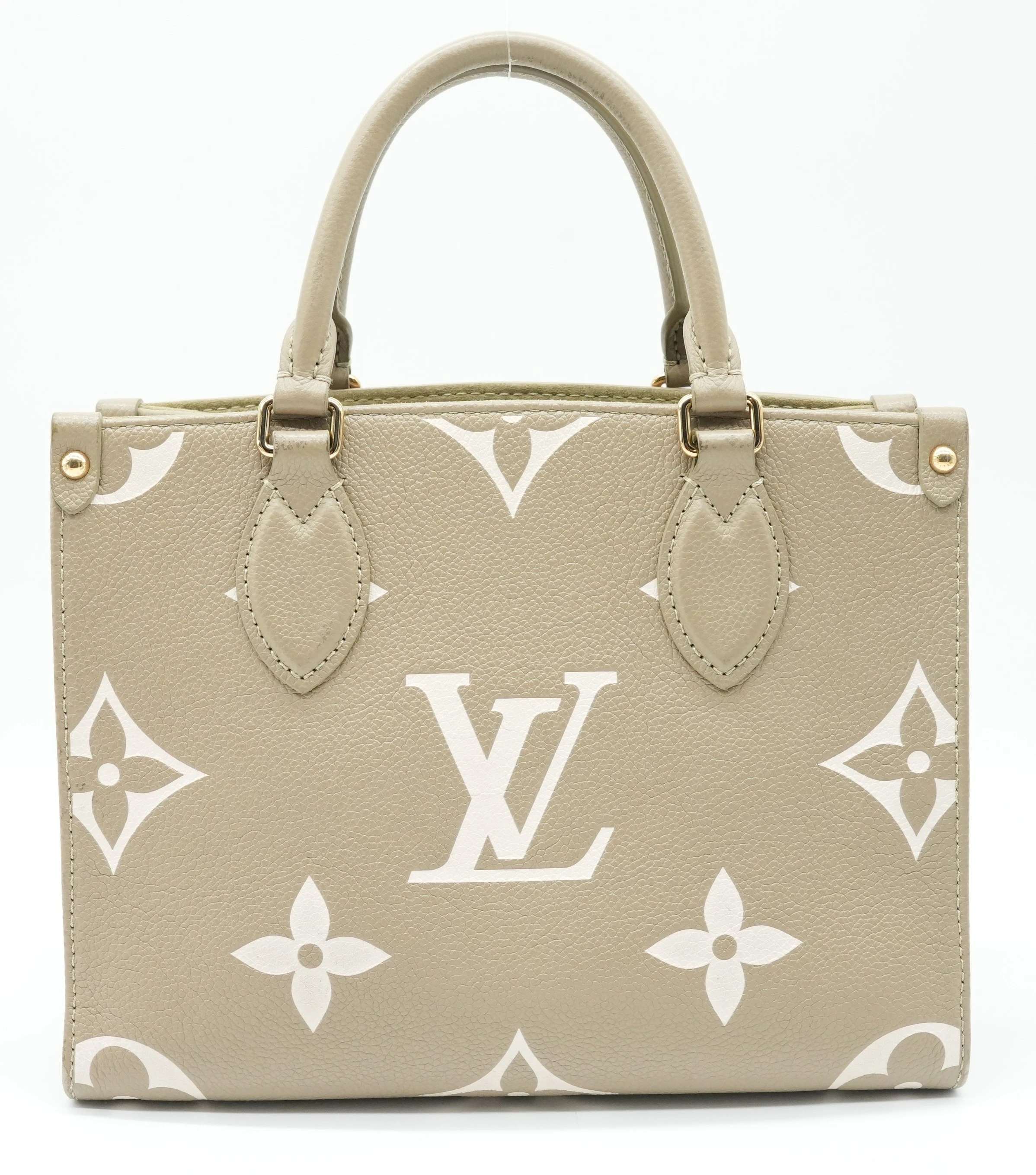 Louis Vuitton On The Go PM Khaki Bi Color Tote Bag