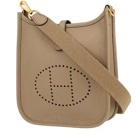 Hermes Mini Evelyne Bag in Beige/Etoupe Taurillon