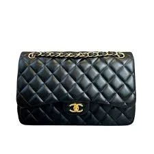 Chanel Classic Double Flap Jumbo Black Lambskin Gold Hardware 25472818