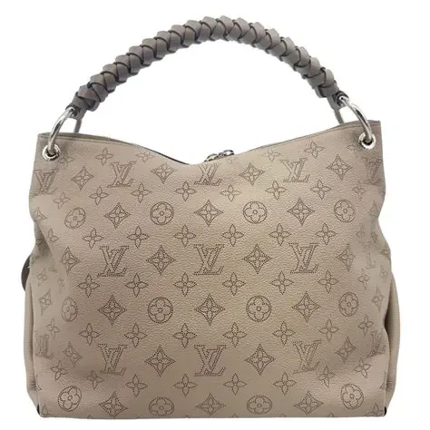 Louis Vuitton Galet Monogram Mahina Beaubourg Hobo MM Beige