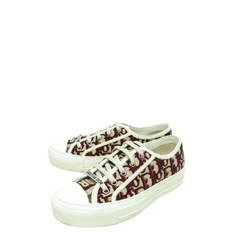 Dior Walk'n Dior low top Sneaker Burgundy & White Canvas Size 39
