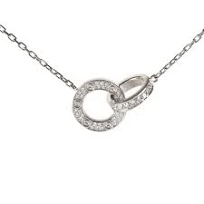 Cartier Pave Love Pendant K18 WG NC Diamond 6.2g