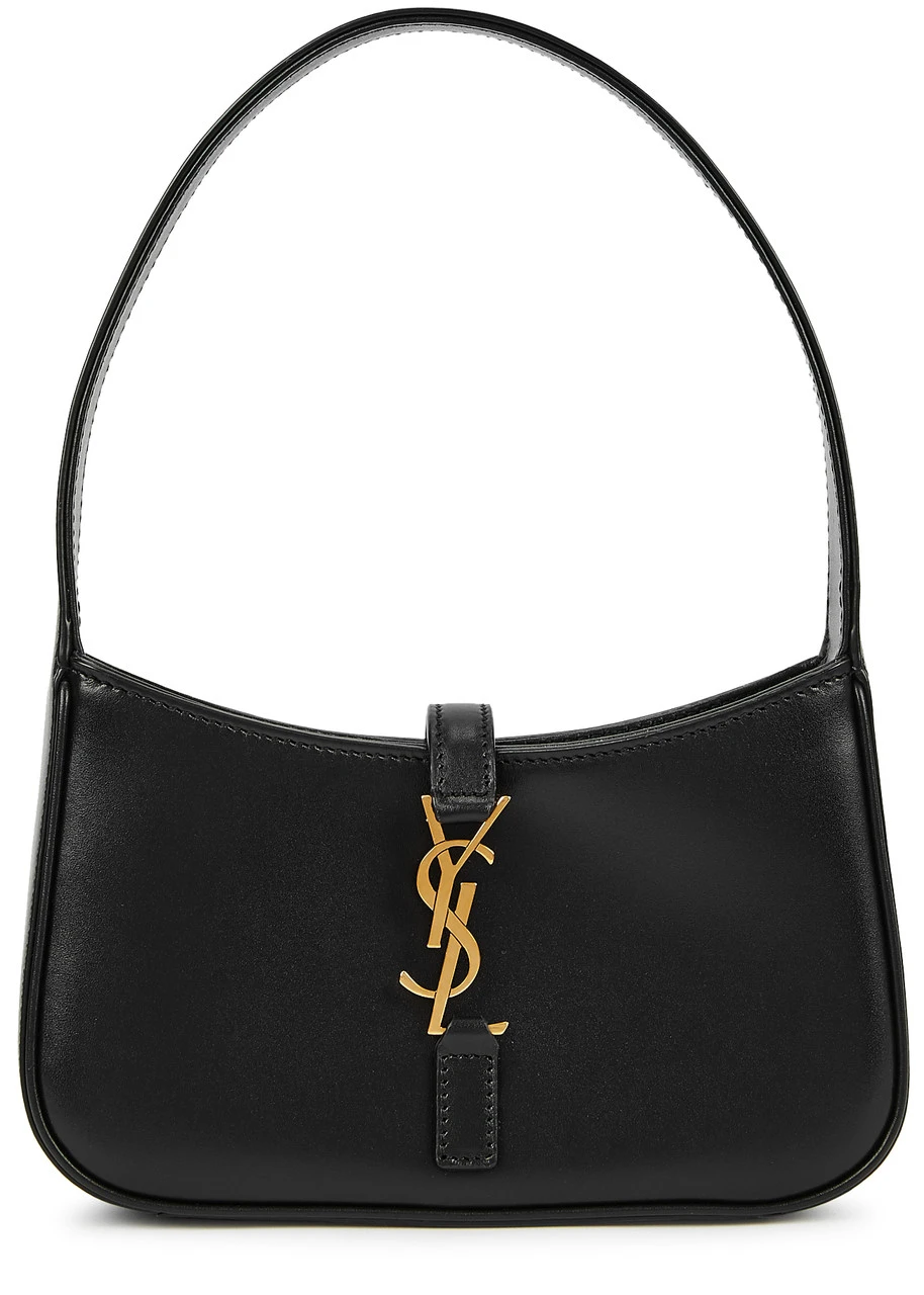 Saint Laurent Le 5 à 7 Mini Hobo Bag In Black Smooth Leather