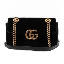 Gucci GG Marmont Small Shoulder Bag Black with Gold Tone Hardware