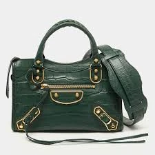 Balenciaga Le City Metallic Edge Mini Green Bag