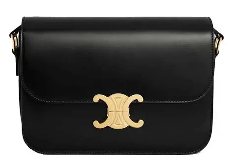 Celine Classique Triomphe Shiny Calfskin Black Bag