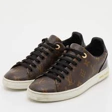 Louis Vuitton Frontrow Sneaker Monogram Canvas  Black Patent Size 41