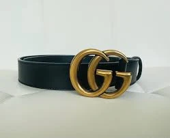 Gucci GG Marmont Black Leather Belt Double G Buckle 75/30