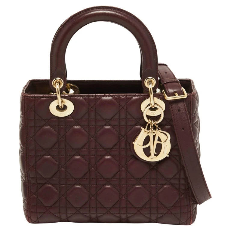 Dior Lady Medium Cannage Burgundy ST