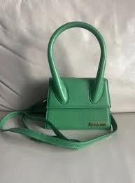 Jacquemus Le Chiquito Moyen Top Handle Bag Green Leather